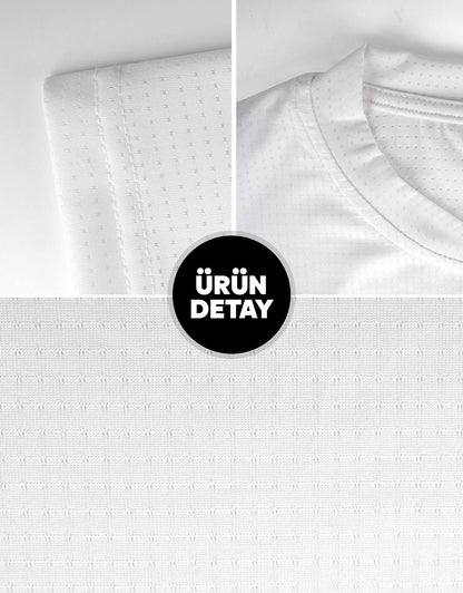 Beyaz Spor Tişört – Baskısız, Toptan Satış, Nefes Alabilir Kumaş