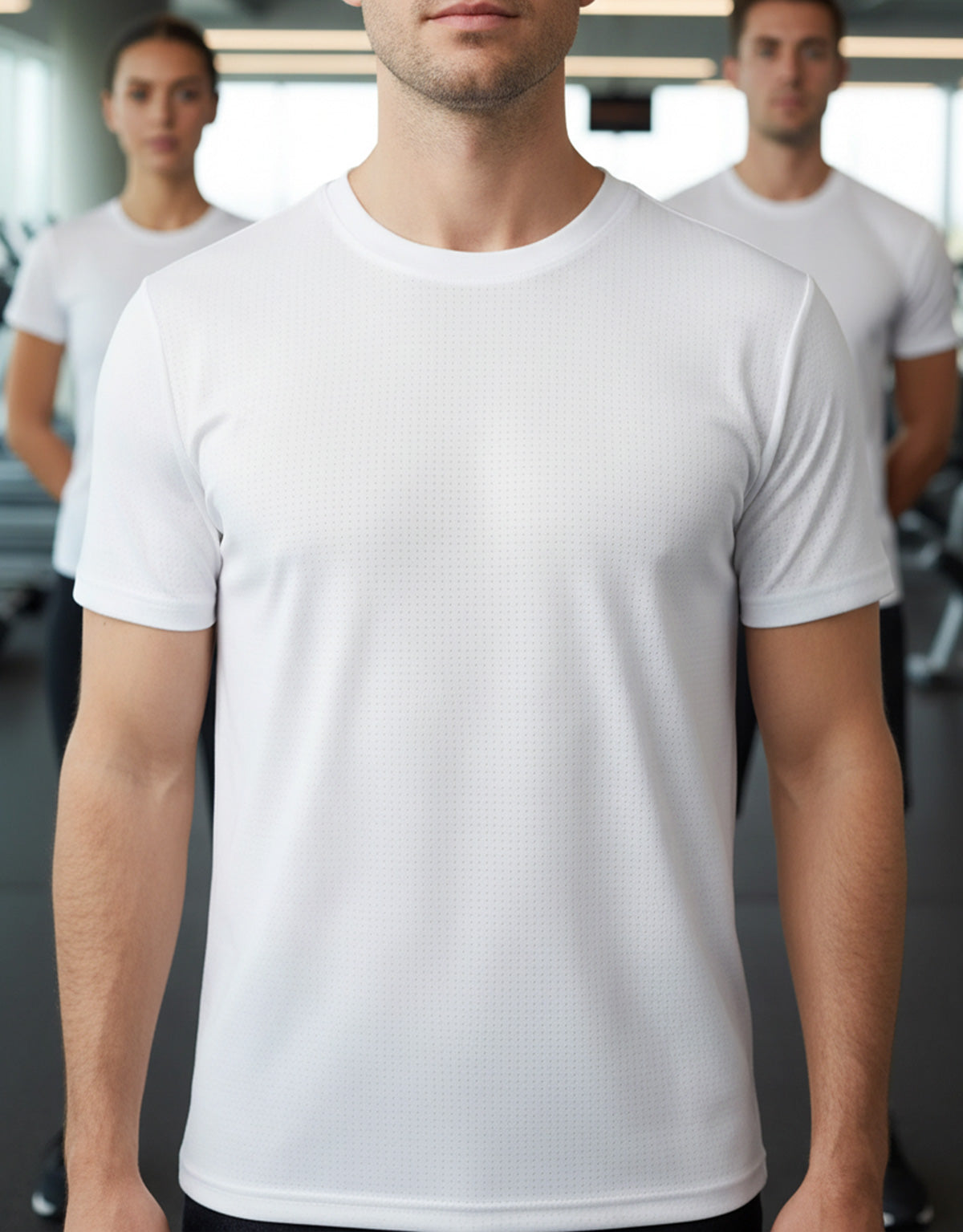 Beyaz Spor Tişört – Baskısız, Toptan Satış, Nefes Alabilir Kumaş