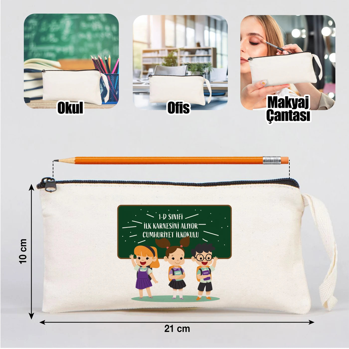 Karne Günü Hediyesi Bez Kalemlik – 21×10 cm (Özelleştirilebilir)