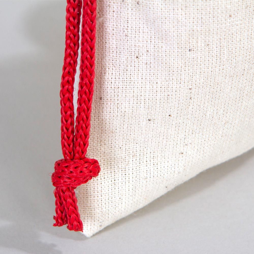 Bez Kese 10x13 cm - Renkli İp - Kırmızı (Özelleştirilebilir) - istepromosyon.com