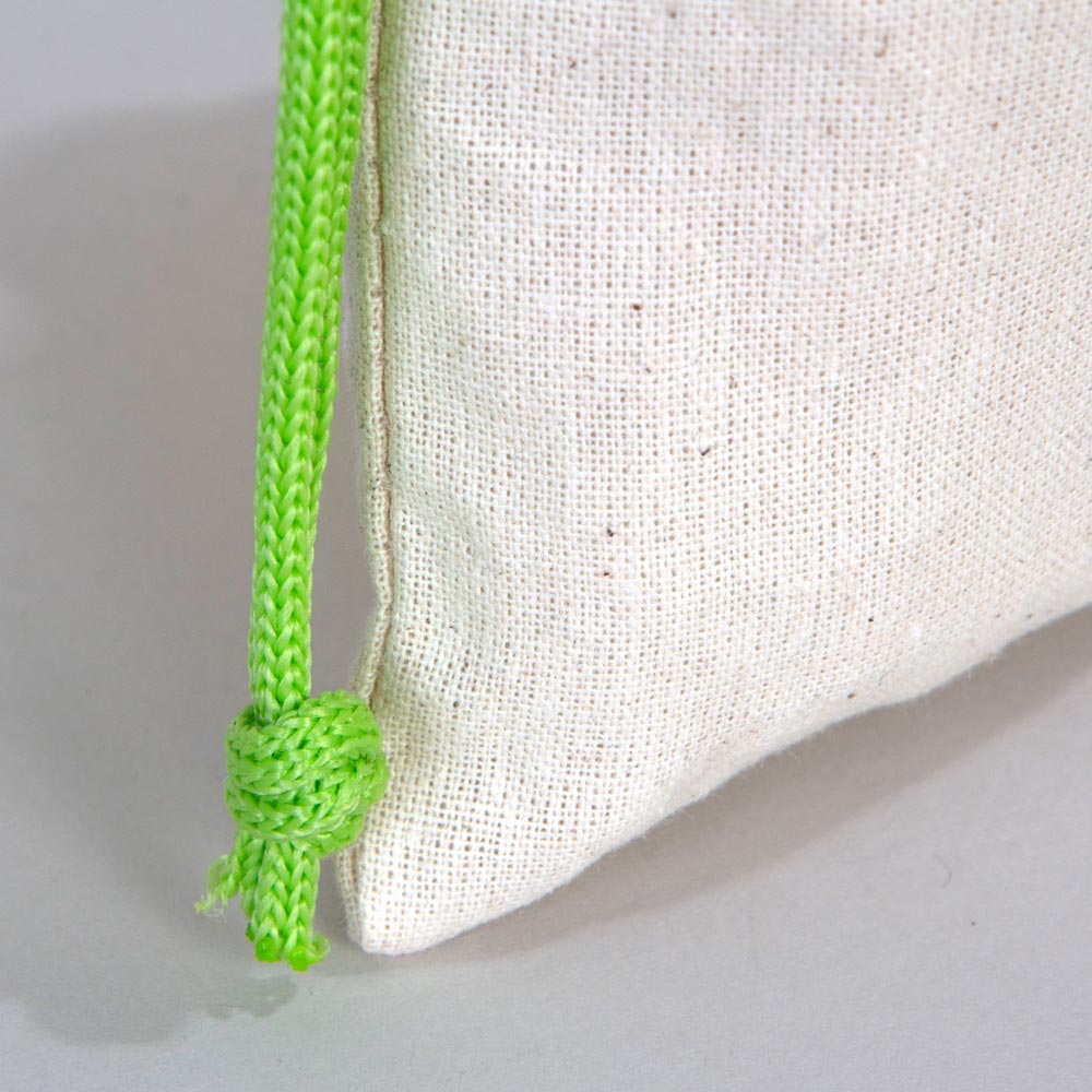 Bez Kese 10x13 cm - Renkli İp - Yeşil (Özelleştirilebilir) - istepromosyon.com