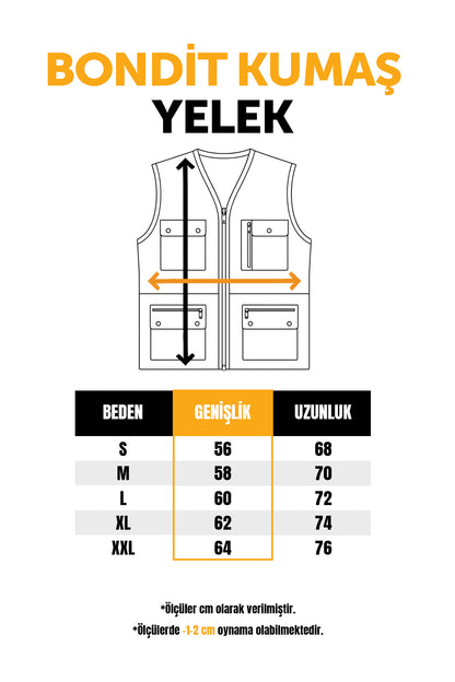 Bondit Kumaş Lacivert Yelek - Firmanıza Özel Logo Baskılı