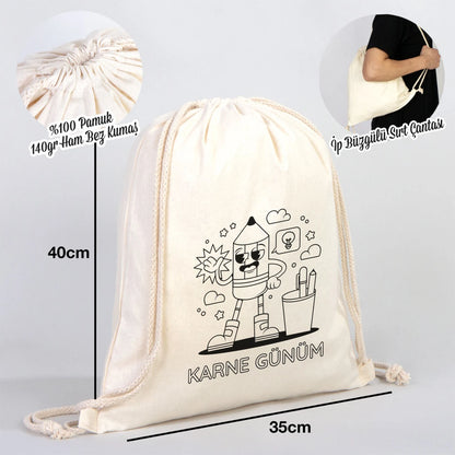 Karne Günü Renkli Boyama Omuz Çantası – 35 cm × 40 cm