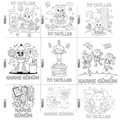 Karne Günü Temalı Boyanabilir Büzgülü Sırt Çantası – 35x40 cm