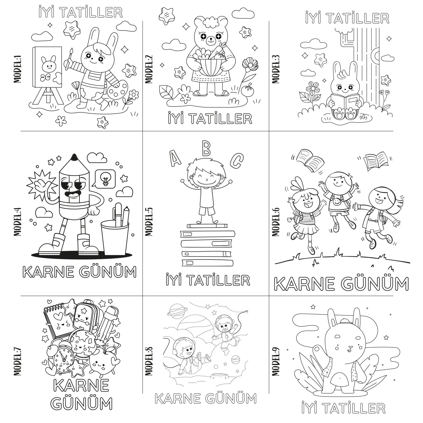 Karne Günü Temalı Boyanabilir Büzgülü Sırt Çantası – 35x40 cm