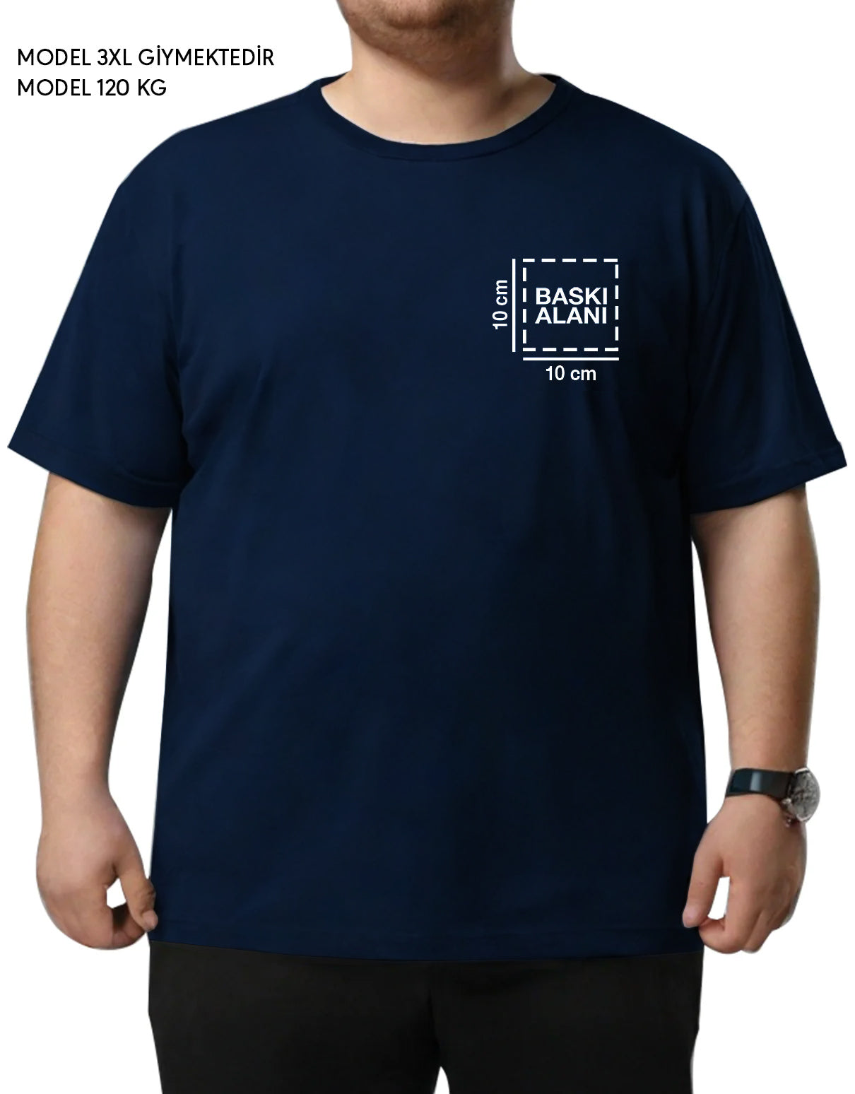 Büyük Boy Tişört -  Lacivert (Özelleştirilebilir)