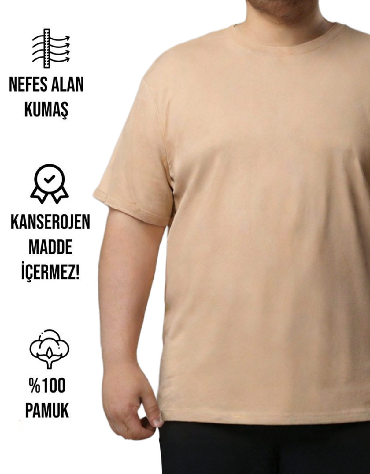 Büyük Boy Tişört - Krem