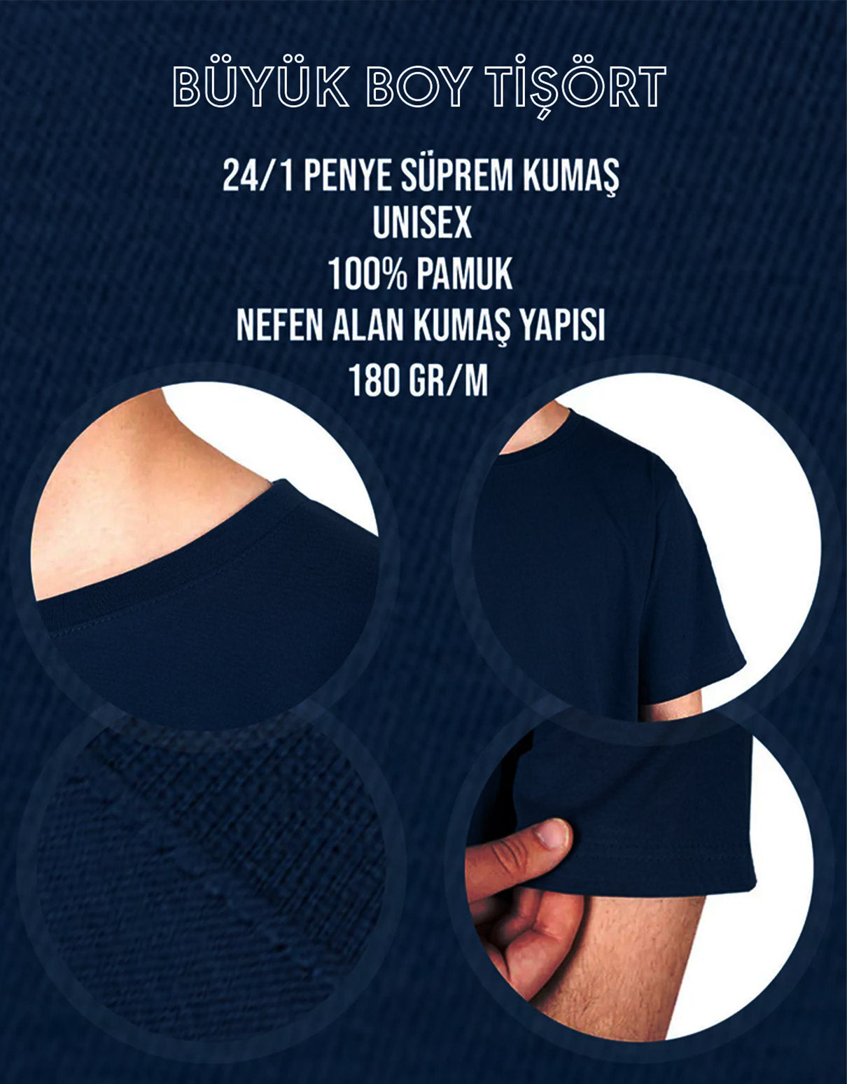 Büyük Boy Tişört -  Lacivert