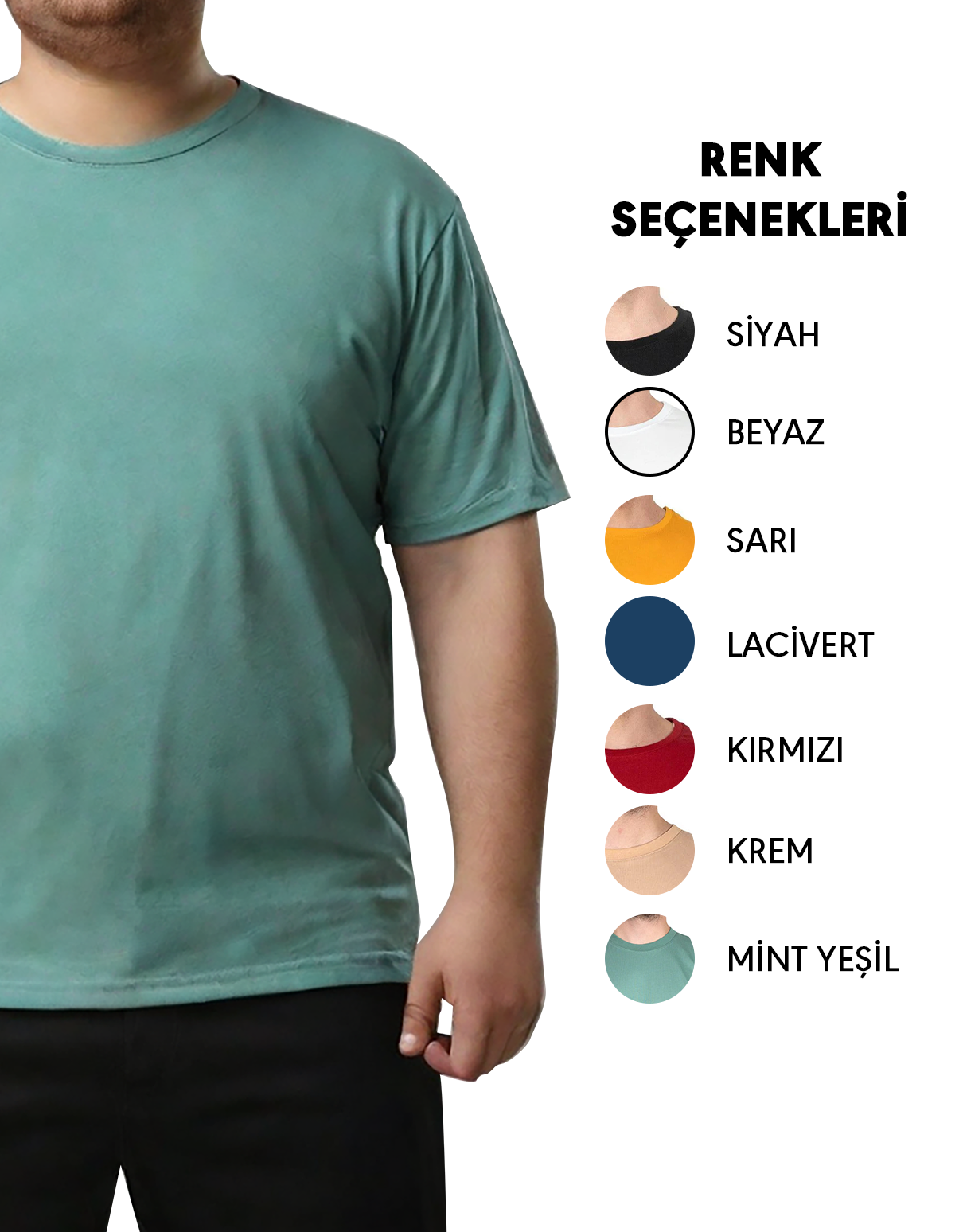 Büyük Boy Tişört - Mint Yeşil