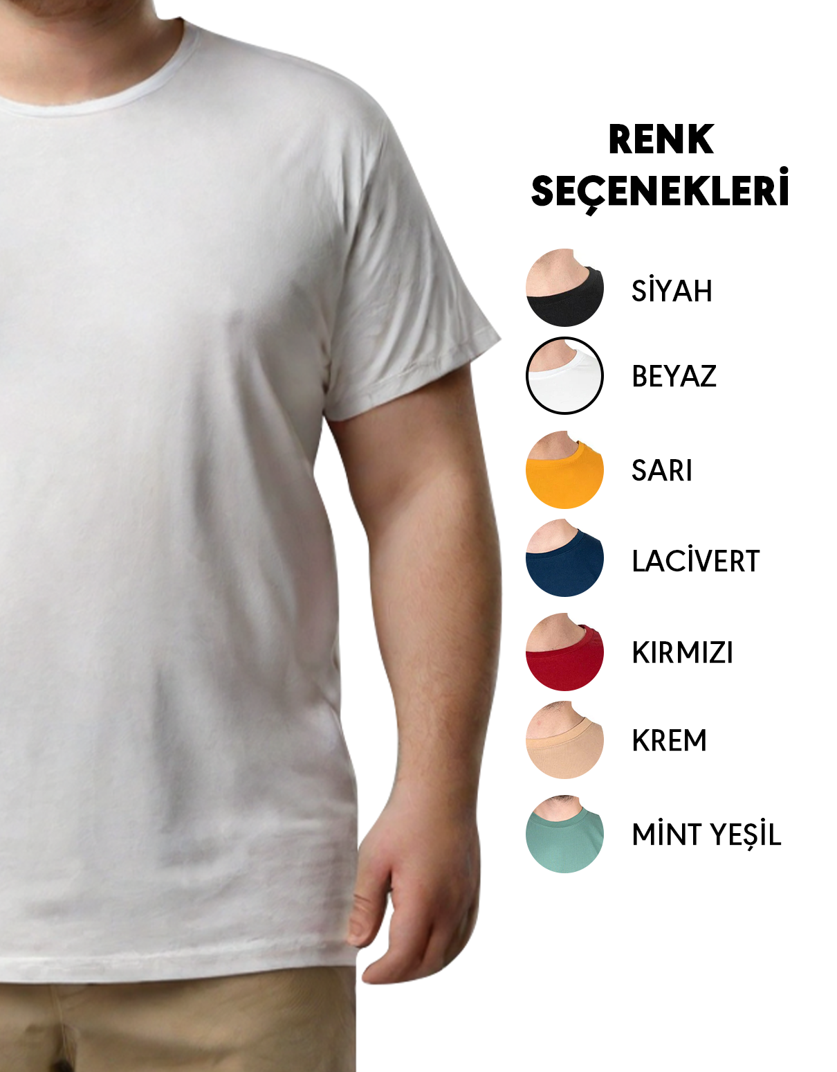 Büyük Boy T-shirt - Beyaz (Özelleştirilebilir)