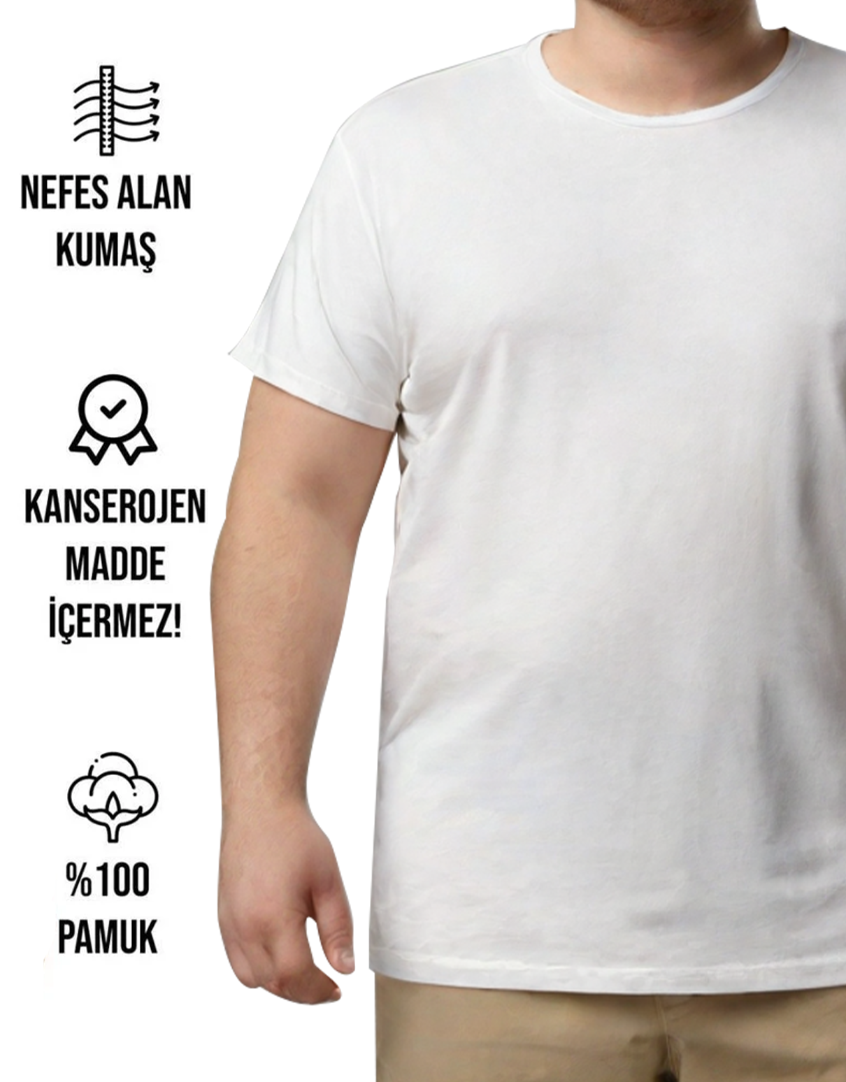 Büyük Boy T-shirt - Beyaz (Özelleştirilebilir)