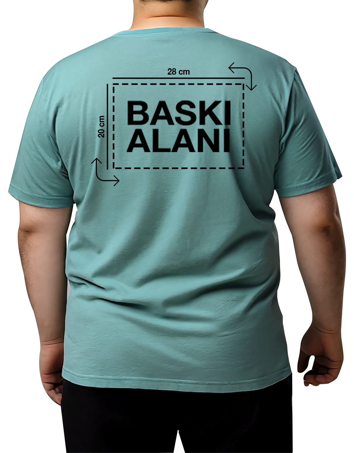 Büyük Boy Tişört -  Mint Yeşil (Özelleştirilebilir)