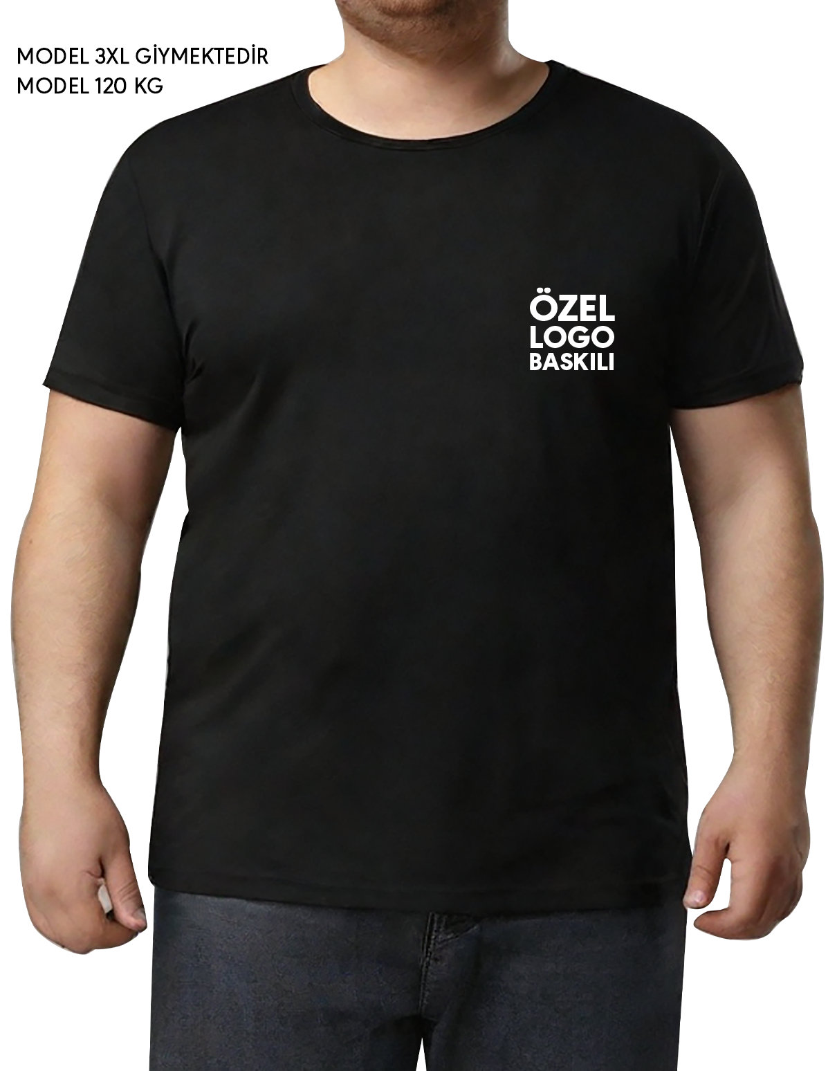 Büyük Boy T-shirt - Siyah (Özelleştirilebilir)