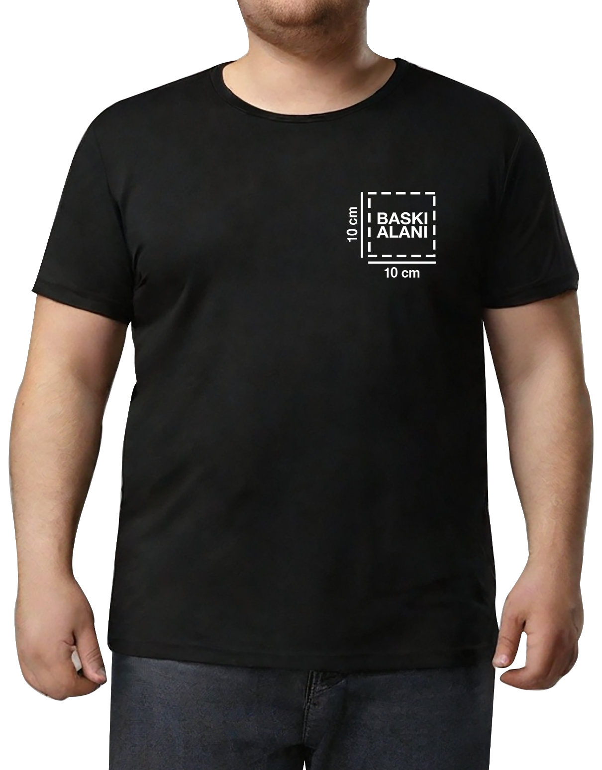 Büyük Boy T-shirt - Siyah (Özelleştirilebilir)