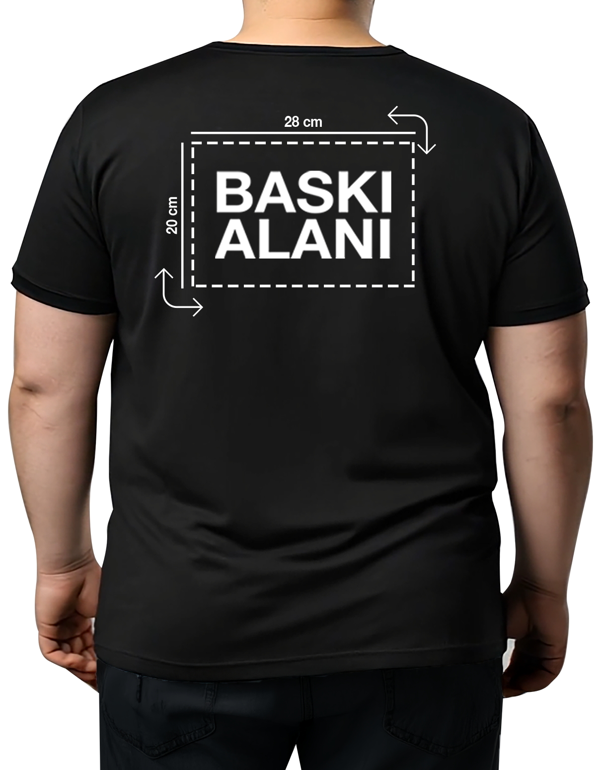 Büyük Boy T-shirt - Siyah (Özelleştirilebilir)