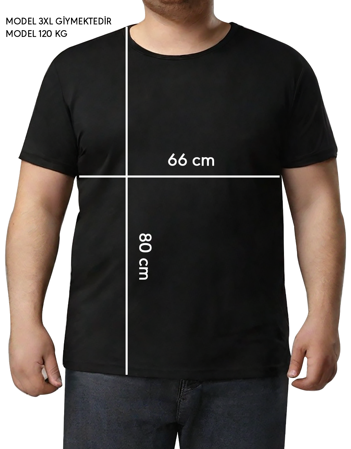 Büyük Boy T-shirt - Siyah (Özelleştirilebilir)