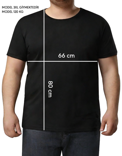 Büyük Boy T-shirt - Siyah (Özelleştirilebilir)