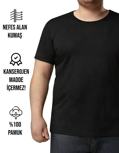 Büyük Boy T-shirt - Siyah (Özelleştirilebilir)