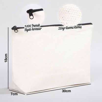 Kanvas Makyaj Çantası - Alttan Körüklü 30x18x7 cm