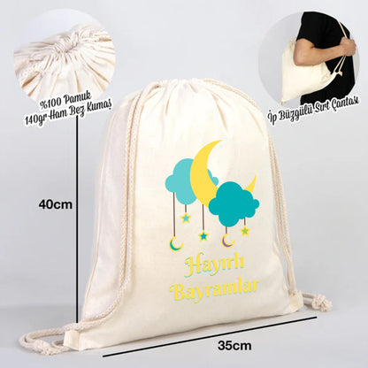 Büzgülü Sırt Modeli Hediyelik Günlük Kullanım 35x40 cm - Bayram Çantası