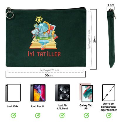 Karne Günü Özel Portföy Çanta – Çam Yeşili 30×21 cm (Astarlı, Özelleştirilebilir)