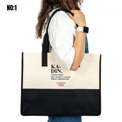 Kadınlar Günü Elite Kanvas Bez Çanta - 390gr - 45x35x19 cm (Özelleştirilebilir)