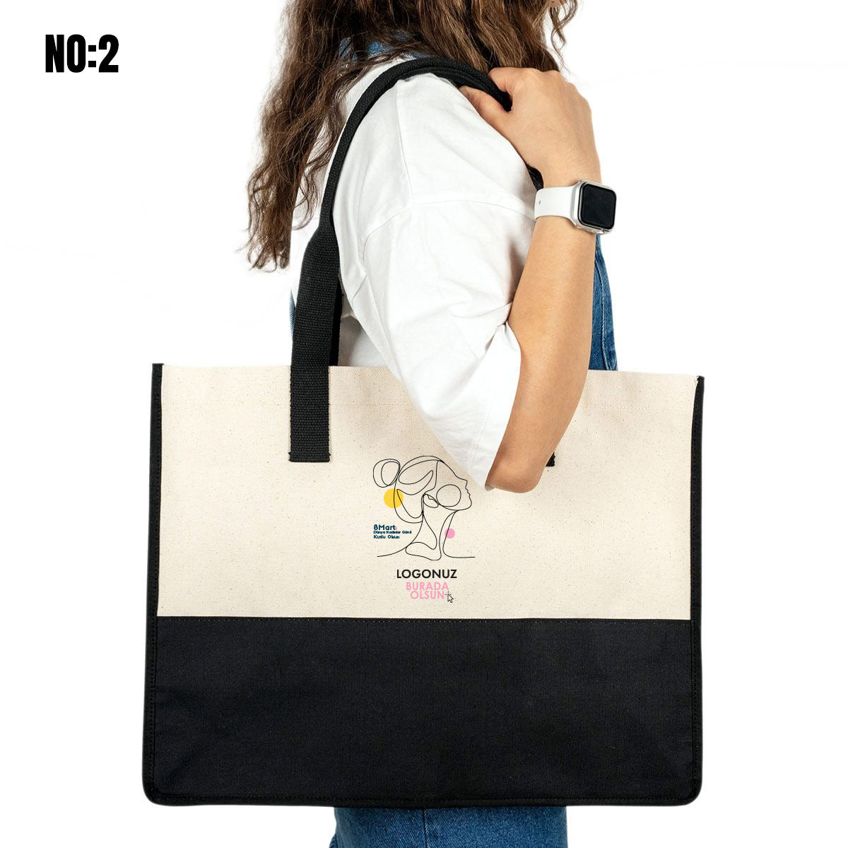 Kadınlar Günü Elite Kanvas Bez Çanta - 390gr - 45x35x19 cm (Özelleştirilebilir)