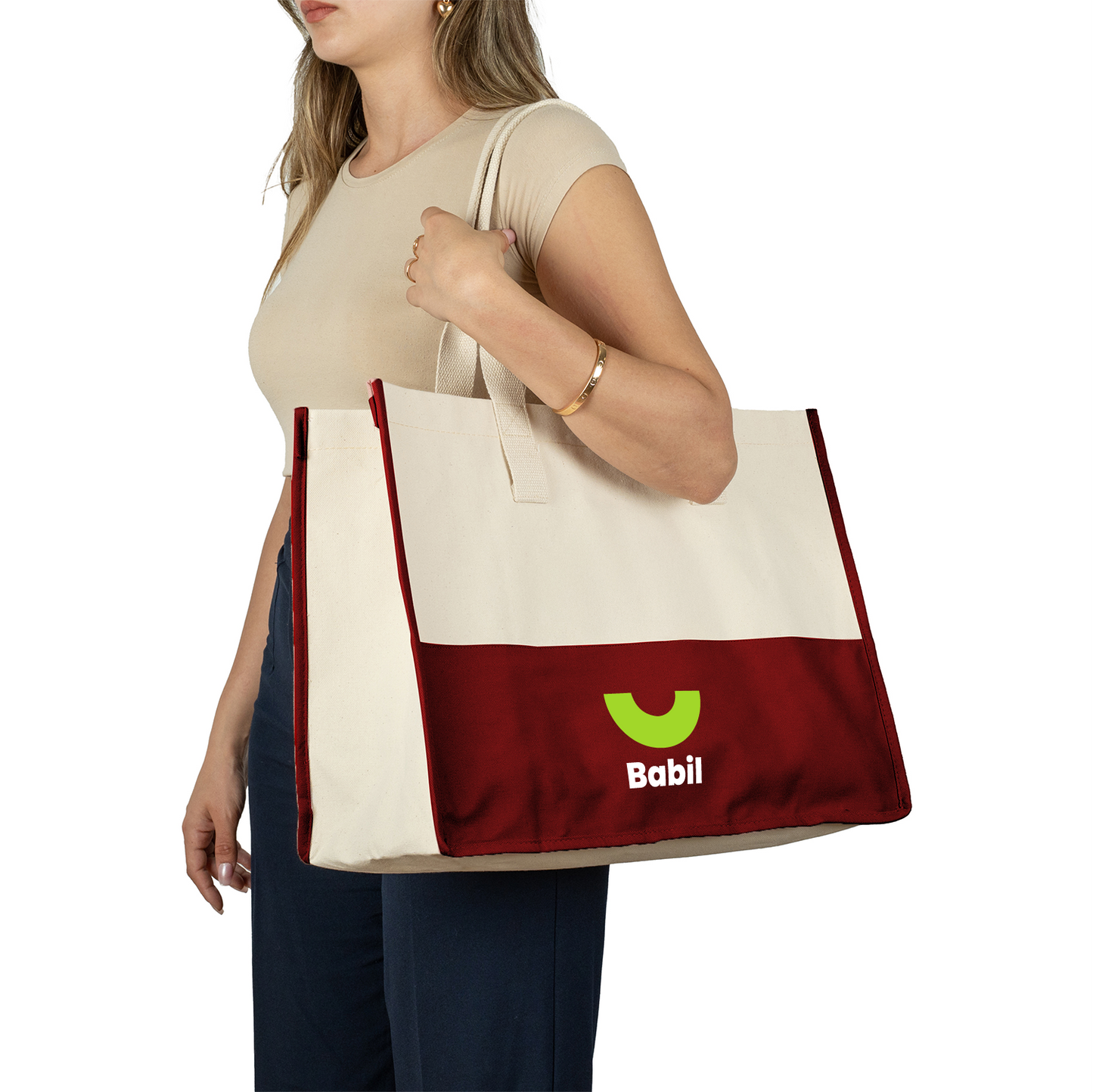 Elite Kanvas Bez Çanta – Plaj ve Market İçin Büyük Boy, 390gr Kalın Kumaş, 45x35x19 cm, Bordo (Özelleştirilebilir)