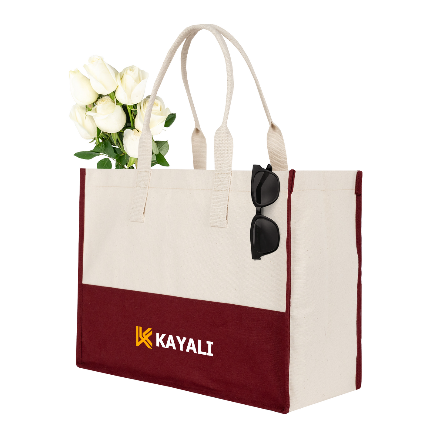 Elite Kanvas Bez Çanta – Plaj ve Market İçin Büyük Boy, 390gr Kalın Kumaş, 45x35x19 cm, Bordo (Özelleştirilebilir)