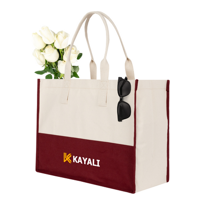 Elite Kanvas Bez Çanta – Plaj ve Market İçin Büyük Boy, 390gr Kalın Kumaş, 45x35x19 cm, Bordo (Özelleştirilebilir)