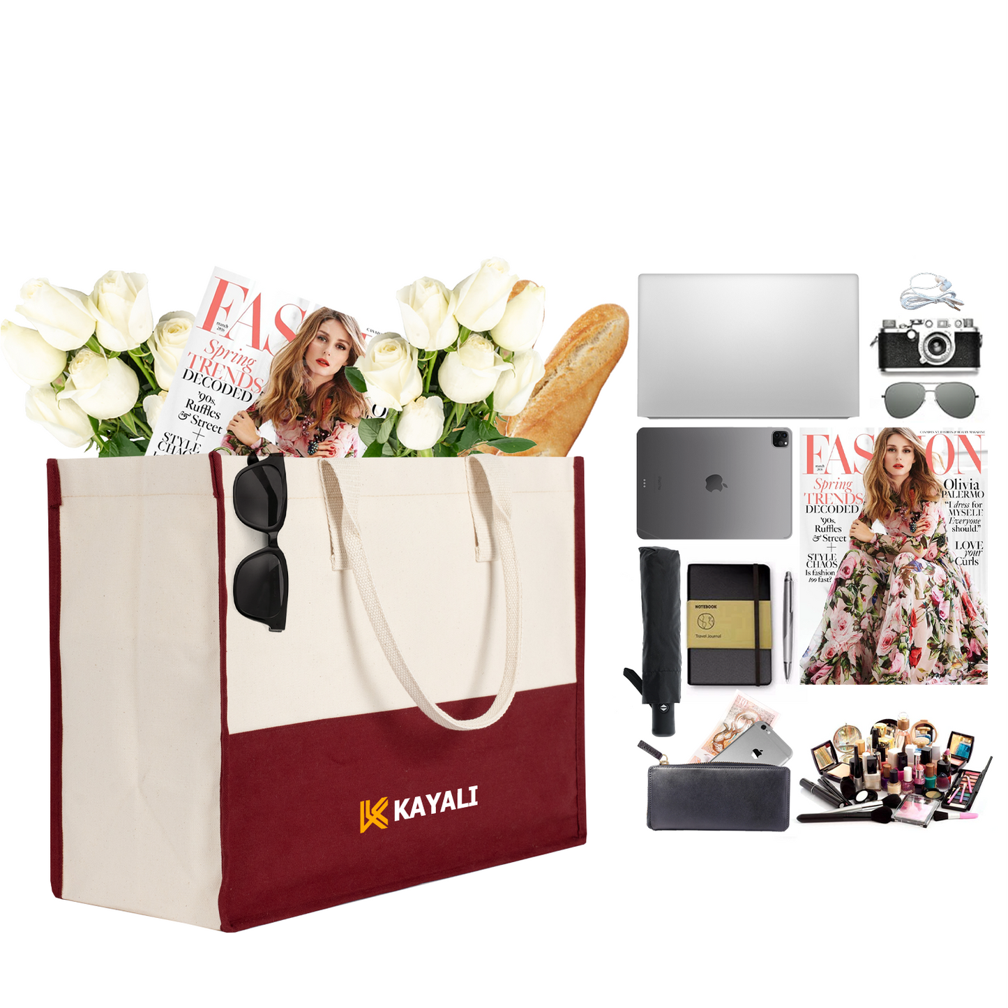 Elite Kanvas Bez Çanta – Plaj ve Market İçin Büyük Boy, 390gr Kalın Kumaş, 45x35x19 cm, Bordo (Özelleştirilebilir)