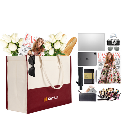 Elite Kanvas Bez Çanta – Plaj ve Market İçin Büyük Boy, 390gr Kalın Kumaş, 45x35x19 cm, Bordo (Özelleştirilebilir)