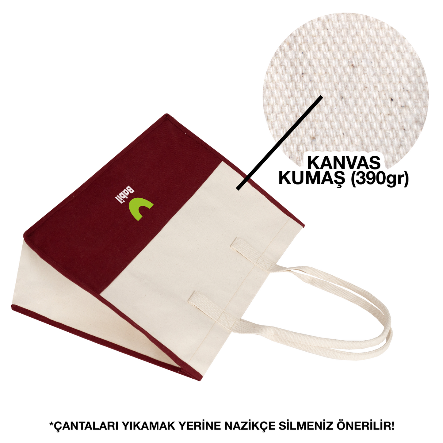 Elite Kanvas Bez Çanta – Plaj ve Market İçin Büyük Boy, 390gr Kalın Kumaş, 45x35x19 cm, Bordo (Özelleştirilebilir)
