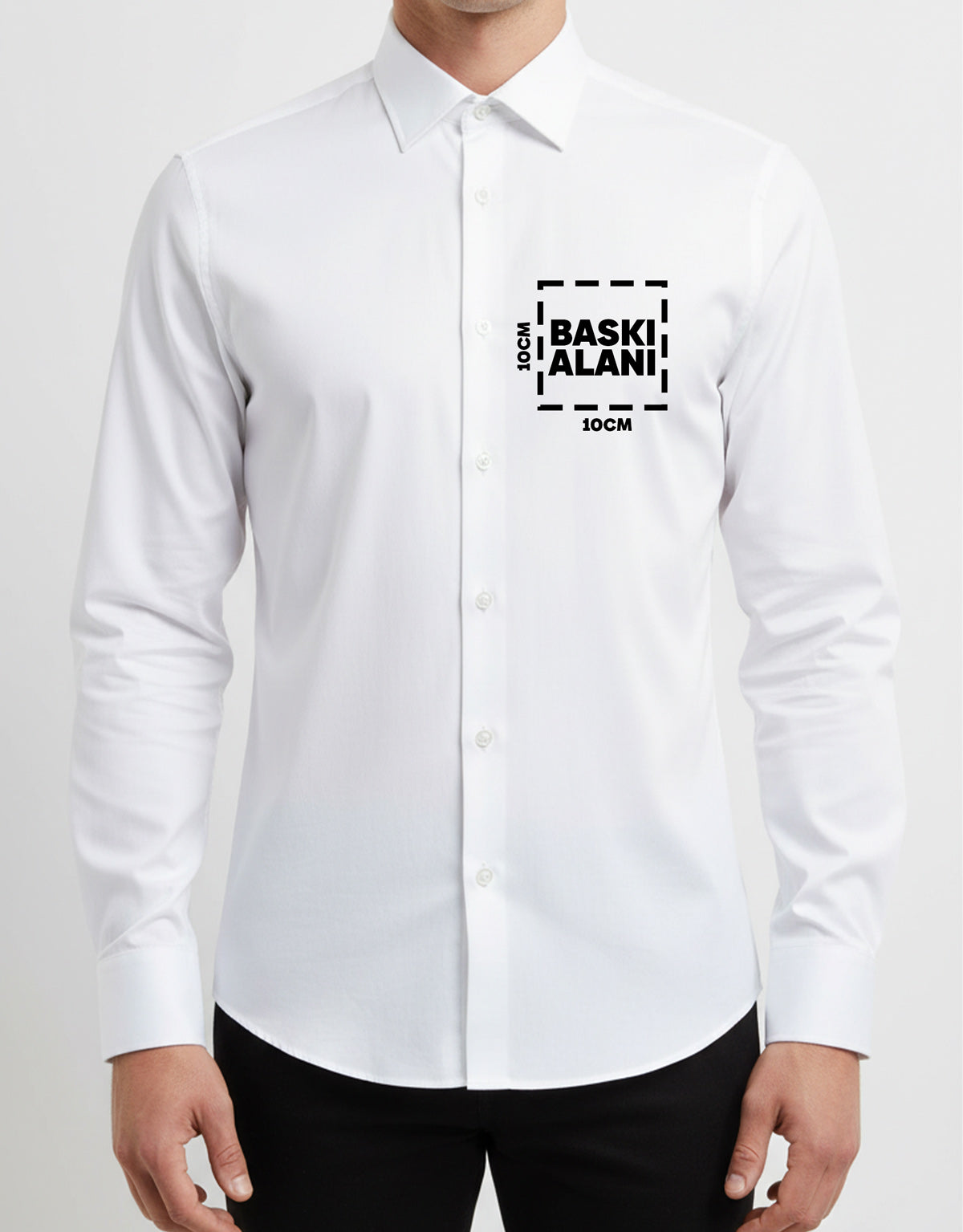 Erkek Beyaz Gömlek – Logo Baskılı, Kurumsal ve Promosyon (Özelleştirilebilir)