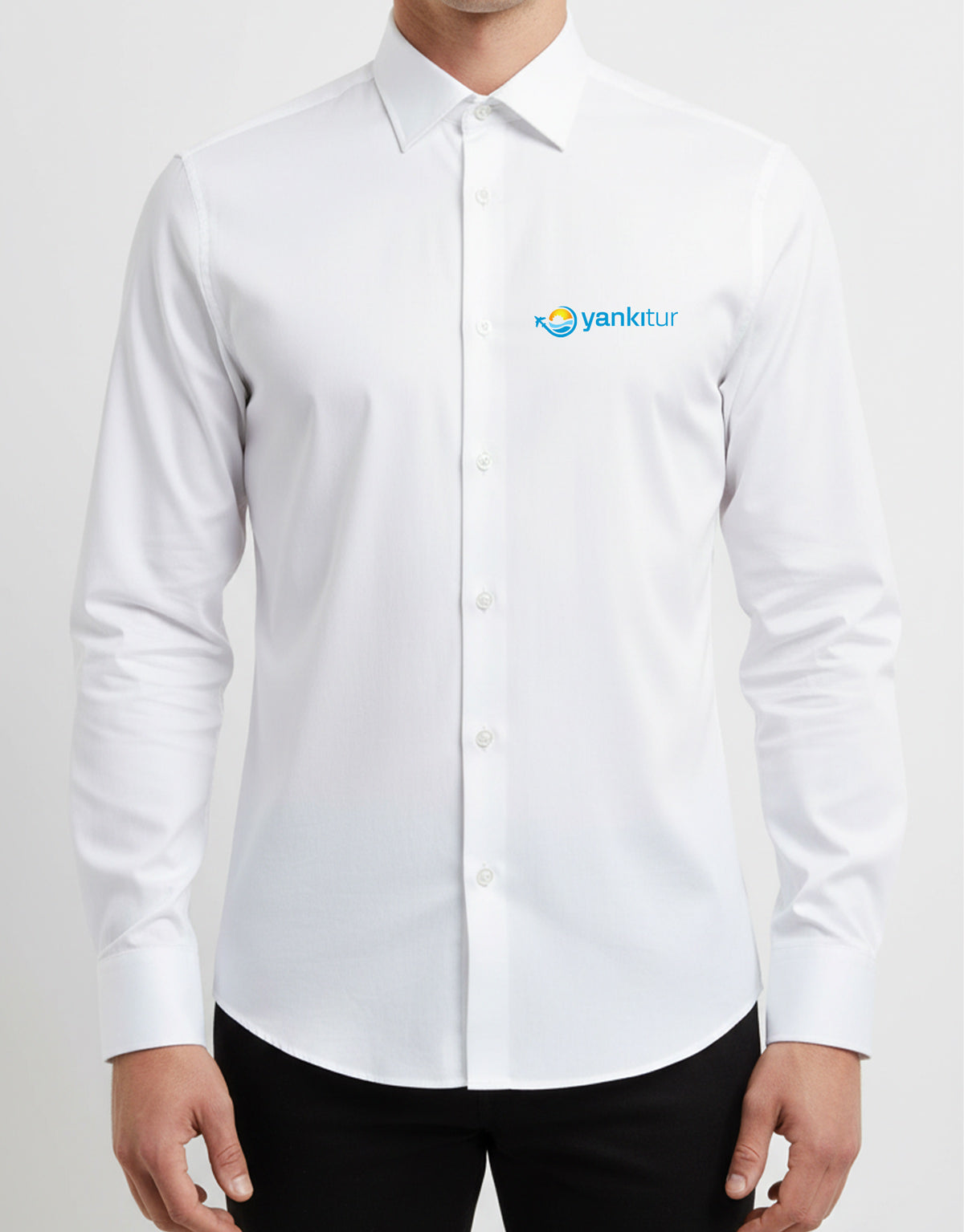 Erkek Beyaz Gömlek – Logo Baskılı, Kurumsal ve Promosyon (Özelleştirilebilir)