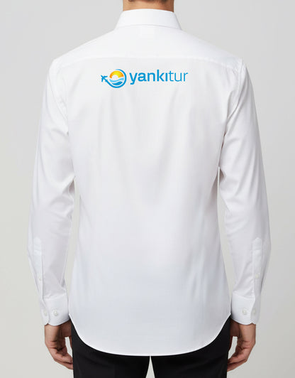 Erkek Beyaz Gömlek – Logo Baskılı, Kurumsal ve Promosyon (Özelleştirilebilir)