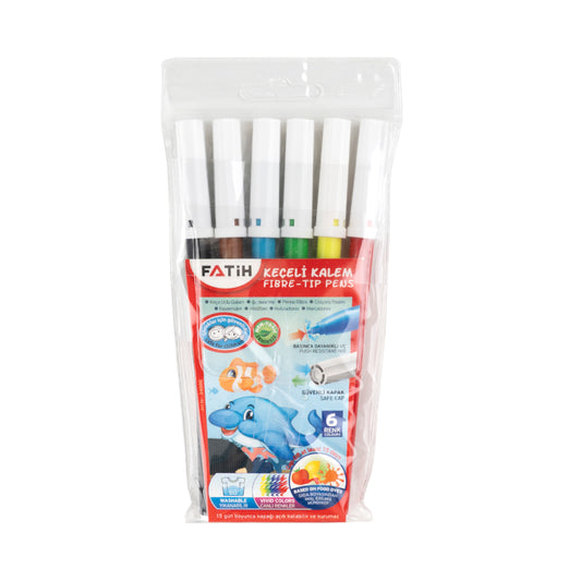 Fatih / Keçeli Kalem 6'lı Pvc