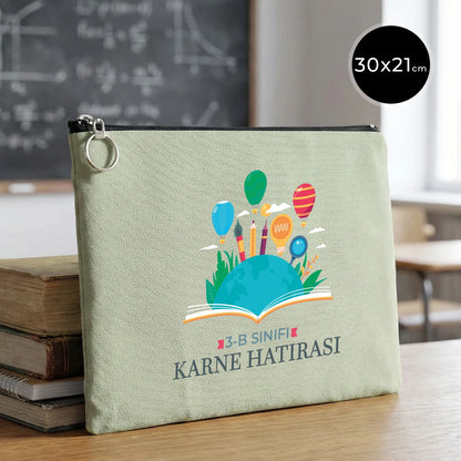 Karne Günü Özel Portföy Çanta – Mint Yeşili 30×21 cm (Astarlı, Özelleştirilebilir)