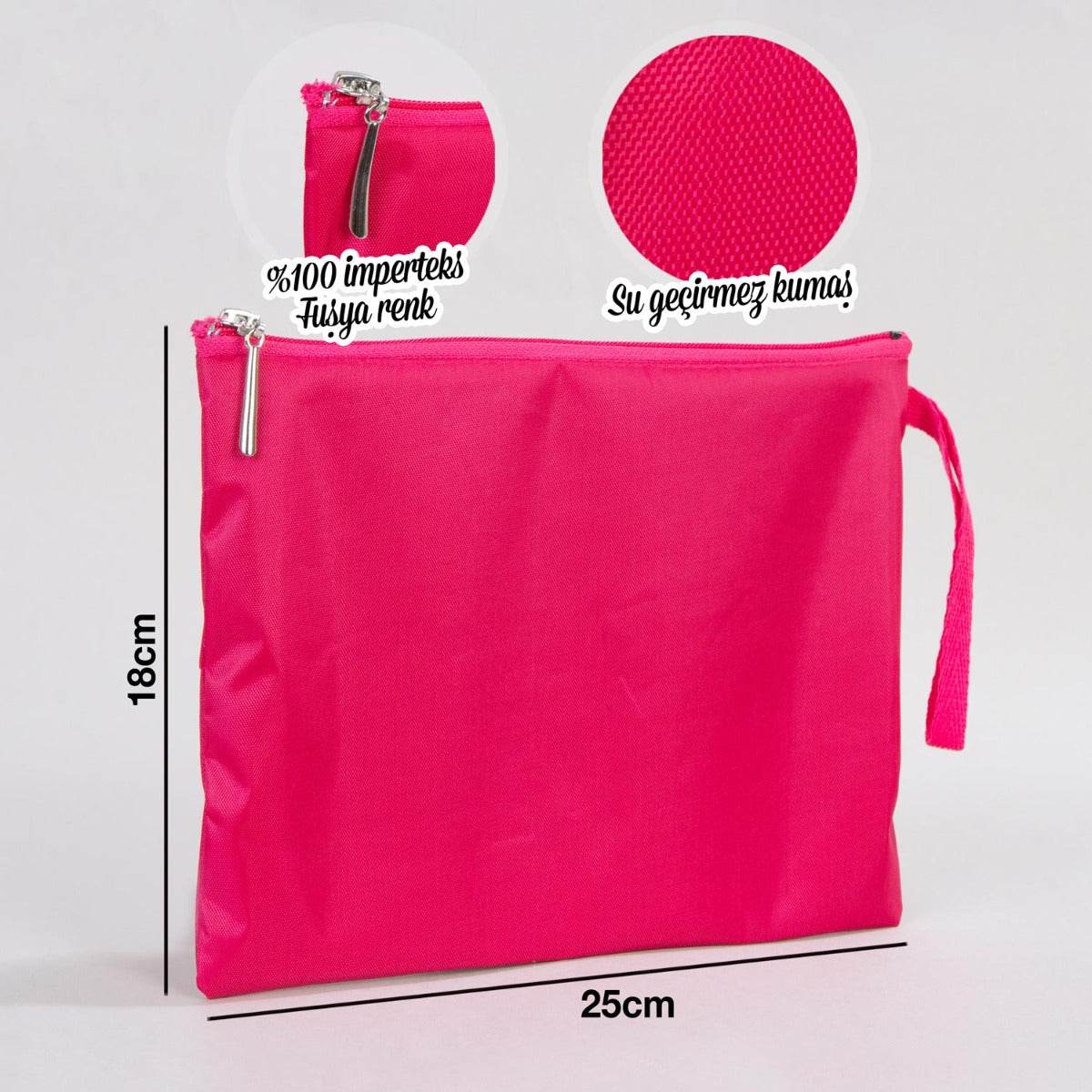 Fuşya İmperteks Clutch - 25x18 cm