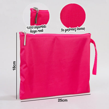 Fuşya İmperteks Clutch - 25x18 cm
