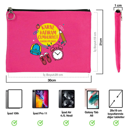 Karne Günü Özel Portföy Çanta – Fuşya 30×21 cm (Astarlı, Özelleştirilebilir)