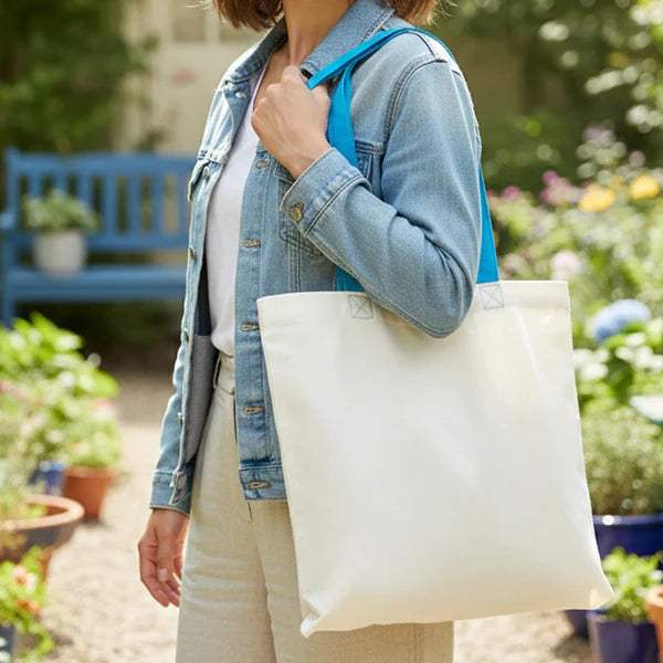 Gabardin Bez Çanta Turkuaz Kulp 40x35cm