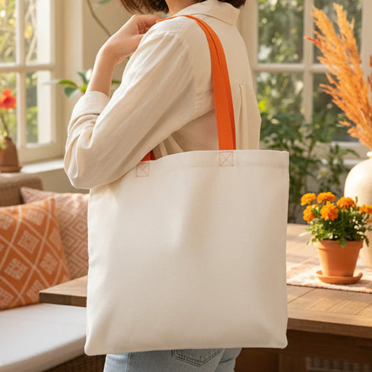 Gabardin Bez Çanta Turuncu Kulp 40x35cm