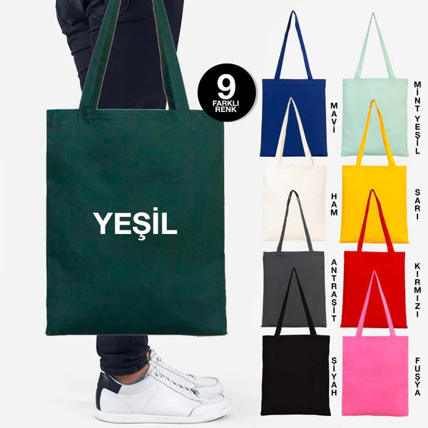 35x40 cm Yeşil Renk Gabardin Bez Model - Kadınlar Günü