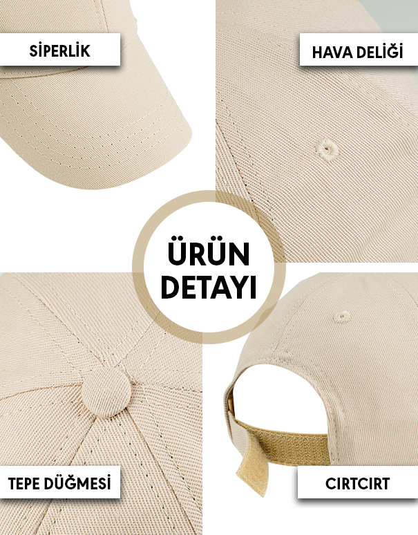 Premium Gabardin Şapka - Krem