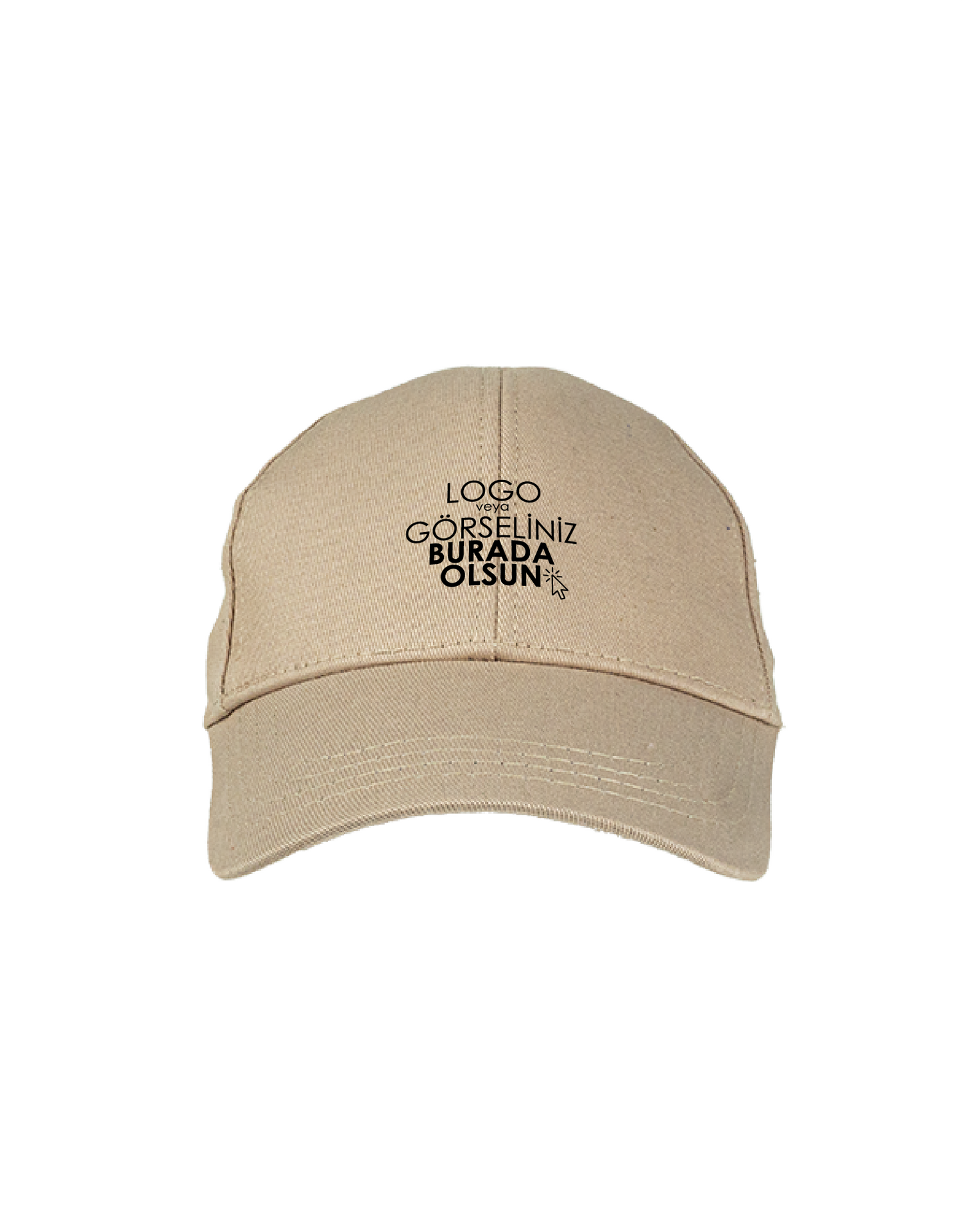 Premium Gabardin Şapka - Krem (Özelleştirilebilir)