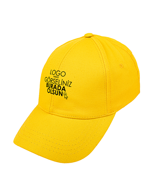 Premium Gabardin Şapka - Sarı (Özelleştirilebilir)