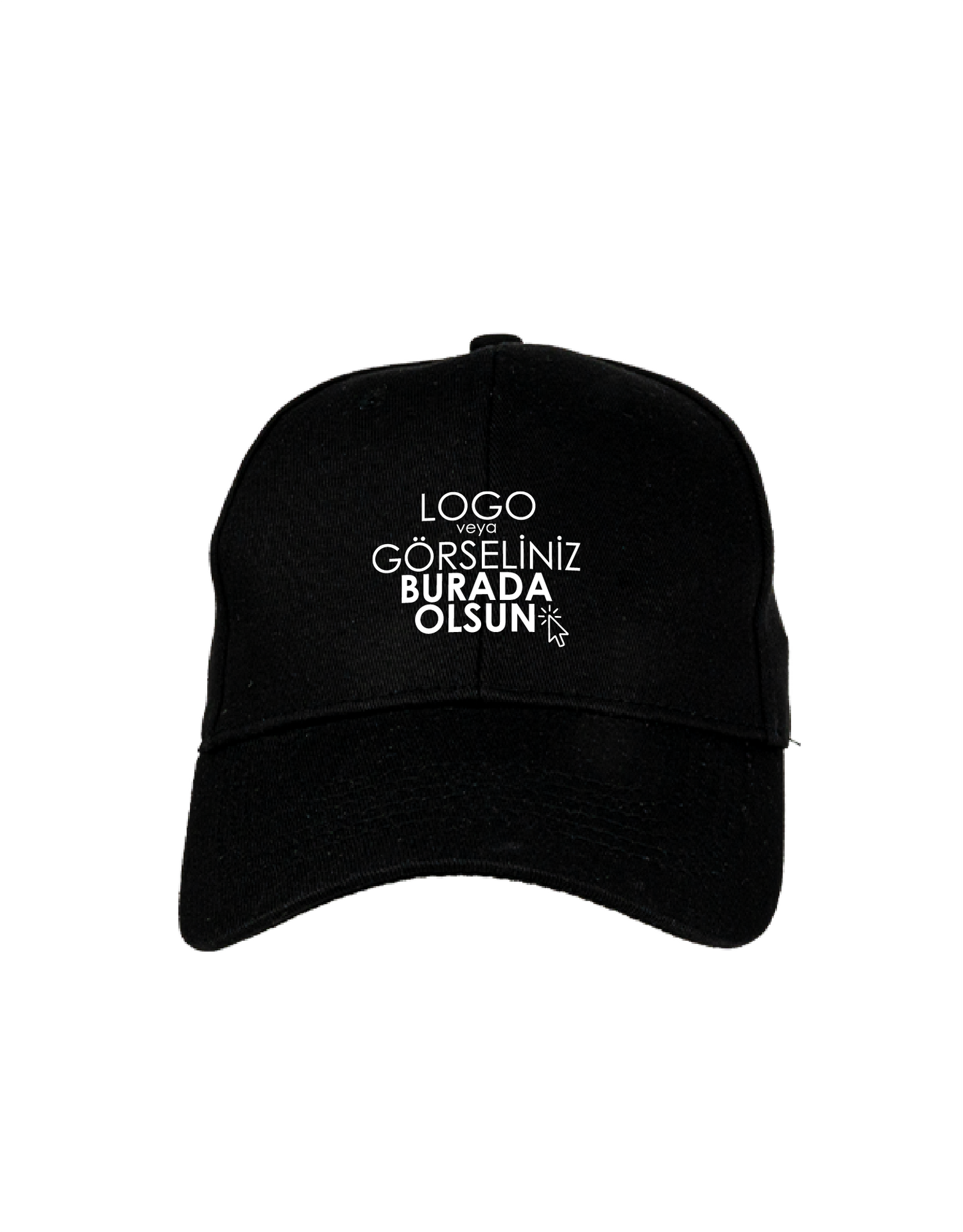 Premium Gabardin Şapka - Siyah (Özelleştirilebilir)