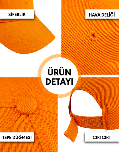 Premium Gabardin Şapka - Turuncu (Özelleştirilebilir)