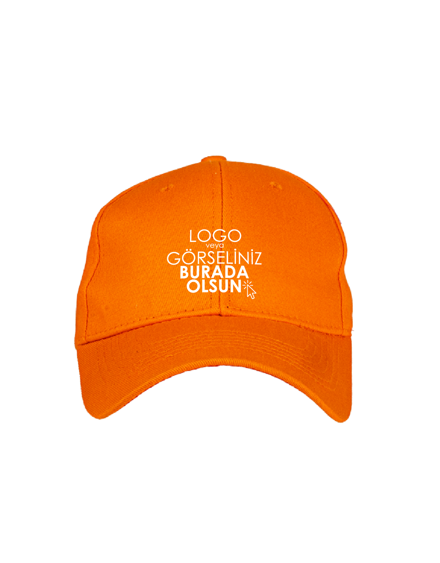 Premium Gabardin Şapka - Turuncu (Özelleştirilebilir)